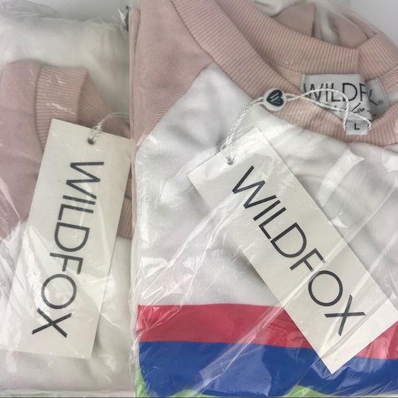 WILDFOX Sweatshirt Striped Beach House Cropped - Picture 9 of 15